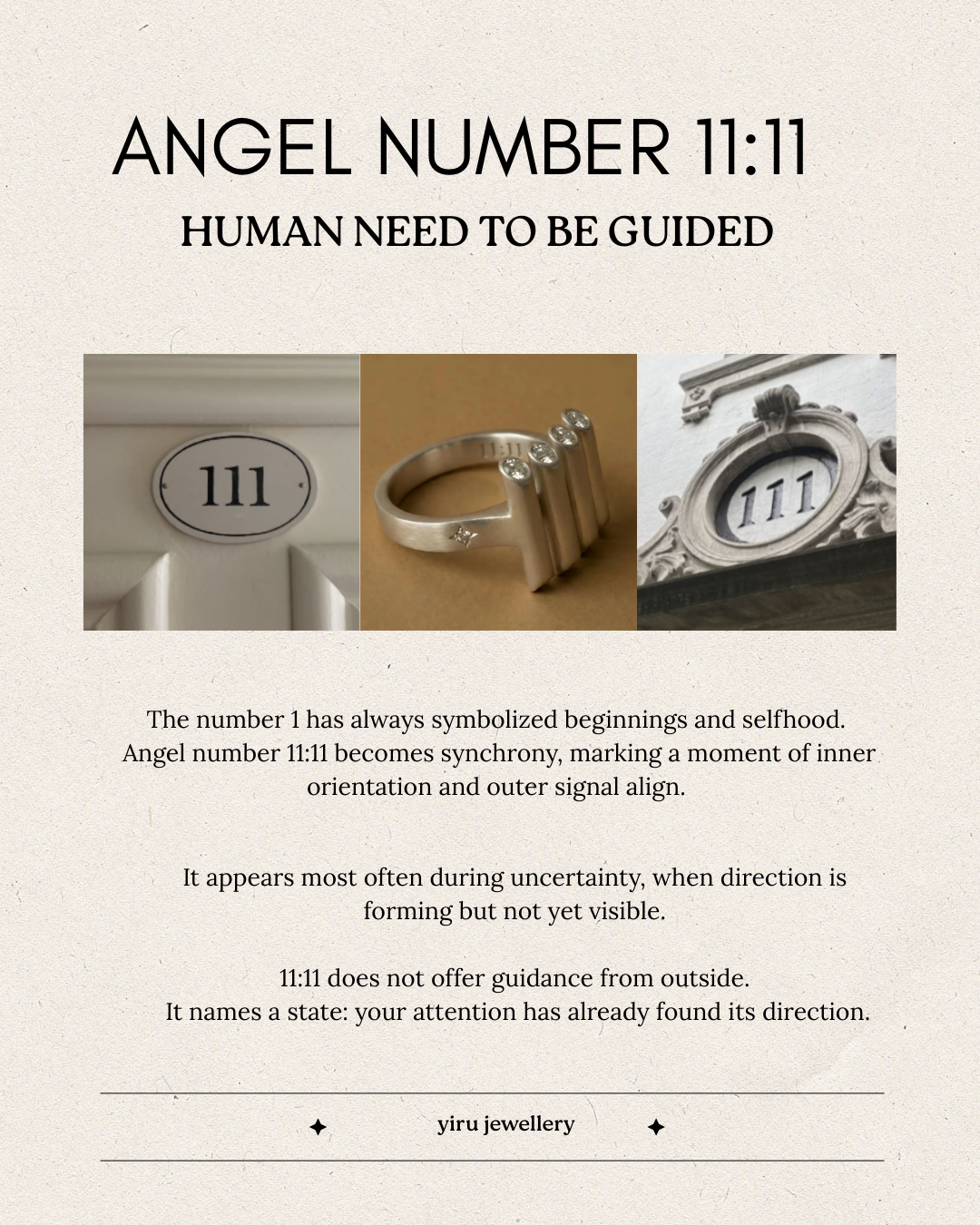 Angel number 1111 Ring | A Portal to Present Moment Awareness - yiru.jeweller