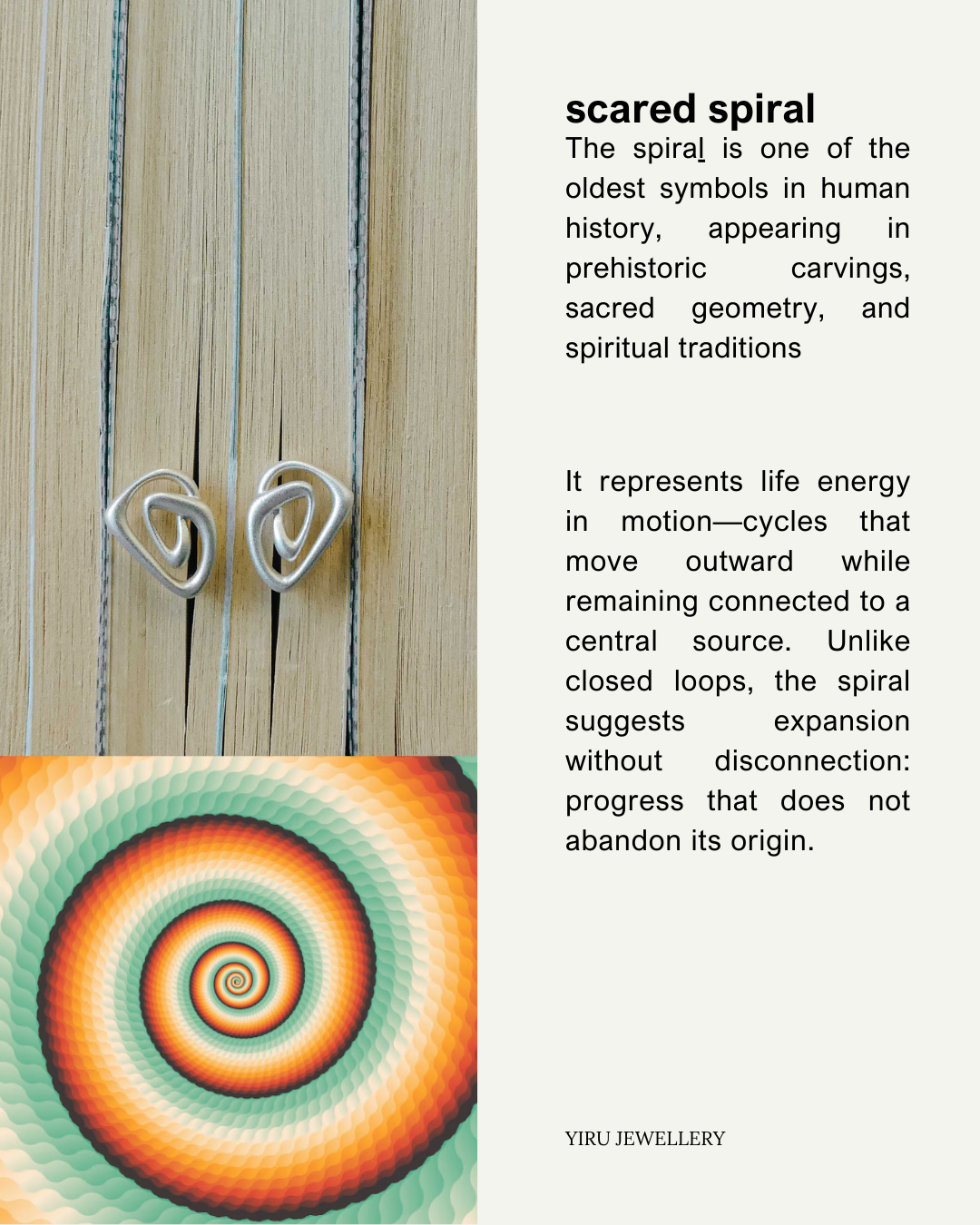 Sacred Spiral Ear Studs | Eternal Growth Symbol - yiru.jeweller