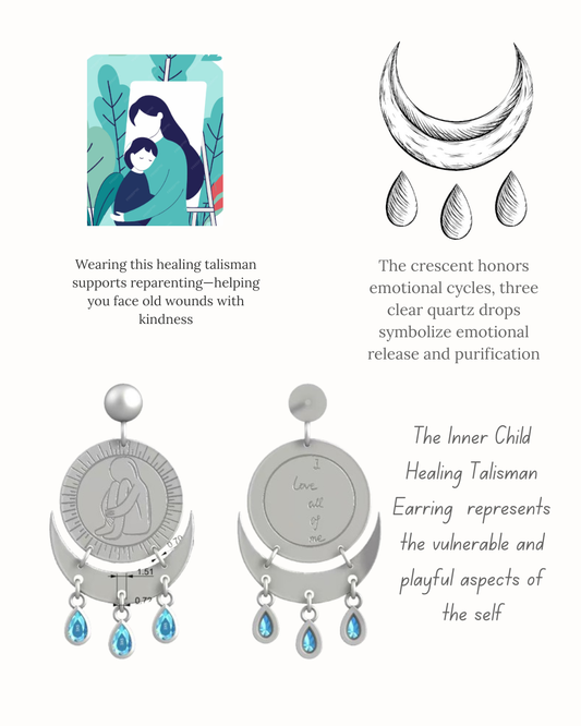 Inner Child Earrings |  Wound Healing & Reconnection, Sterling Silver jewelry - yiru.jeweller