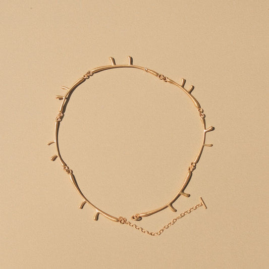 Fehu Rune clavicle chain by yiru.jeweller featuring a delicate rune pendant on a chain, stylish jewelry for everyday wear.
