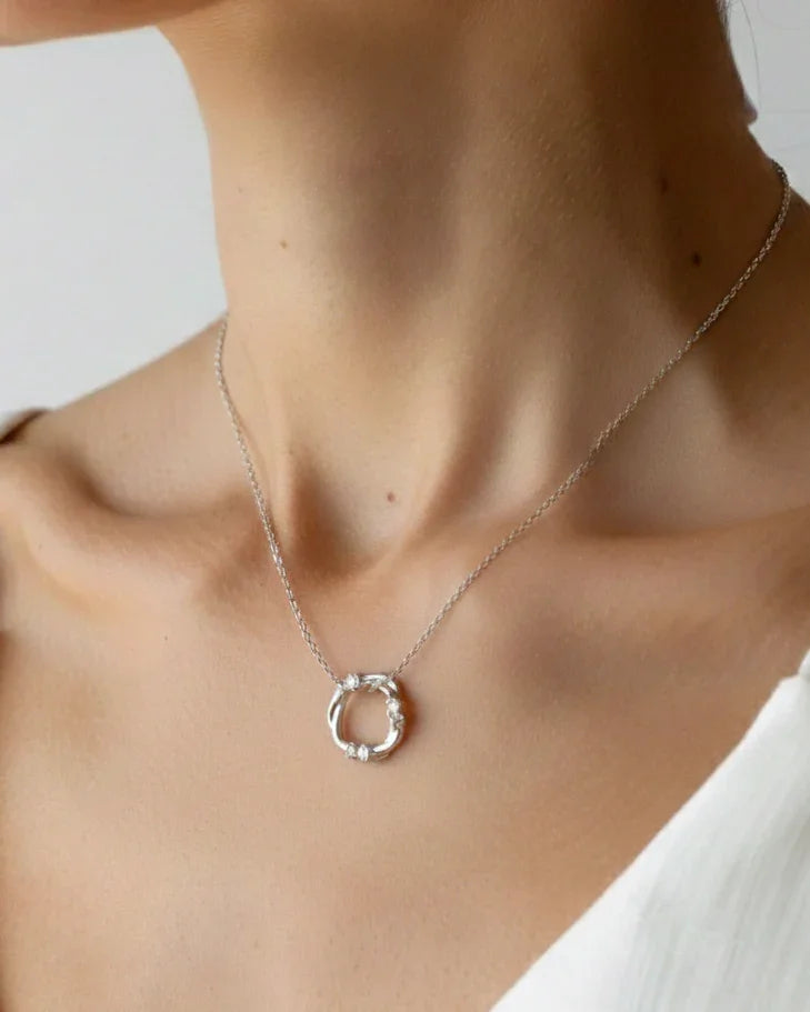 Triple Circle Sterling Silver Necklace-Everything Is Possible - yiru.jeweller