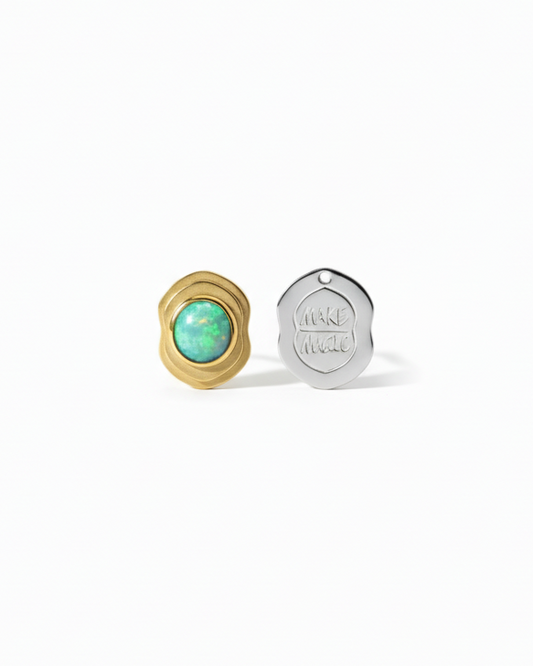 The Witch’s Mirror Opal Earstuds - yiru.jeweller
