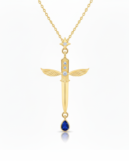 Queen of Swords Tarot Protection Necklace - yiru.jeweller