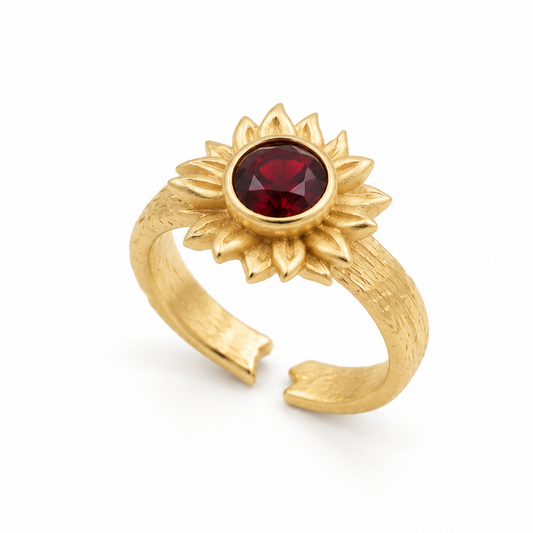 queen of wands sunflower ring